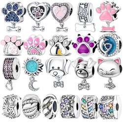 925 sterling silver bone cat claw boutique pendant charms fit original bracelet charm bead necklace Diy female jewelry