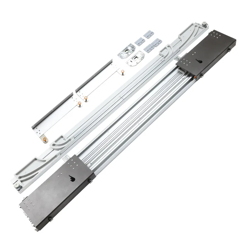 Load-bearing 60kg heavy-duty wardrobe double buffer lying flat invisible sliding door track five