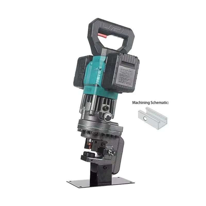 Handheld Electric Hydraulic Hole Puncher Angle Iron Cutting Punching Shearing Tool For C Channel Strut Aluminum Copper Busbar