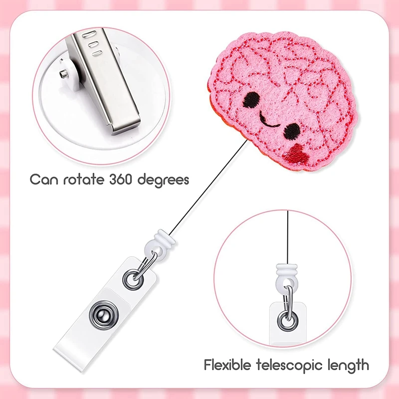 Porte-Danemark ge Rétractable avec Clips à Comcussion pour Infirmière, 5 Pièces