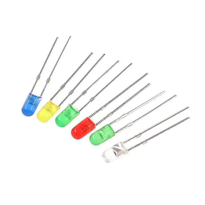 1000 Stück randlose Leuchtdioden 3MM Direktsteck-LED Weiß Weiß/Grün/Rot/Smaragdgrün/Blau/Gelb F3 Perlen – Detail 3