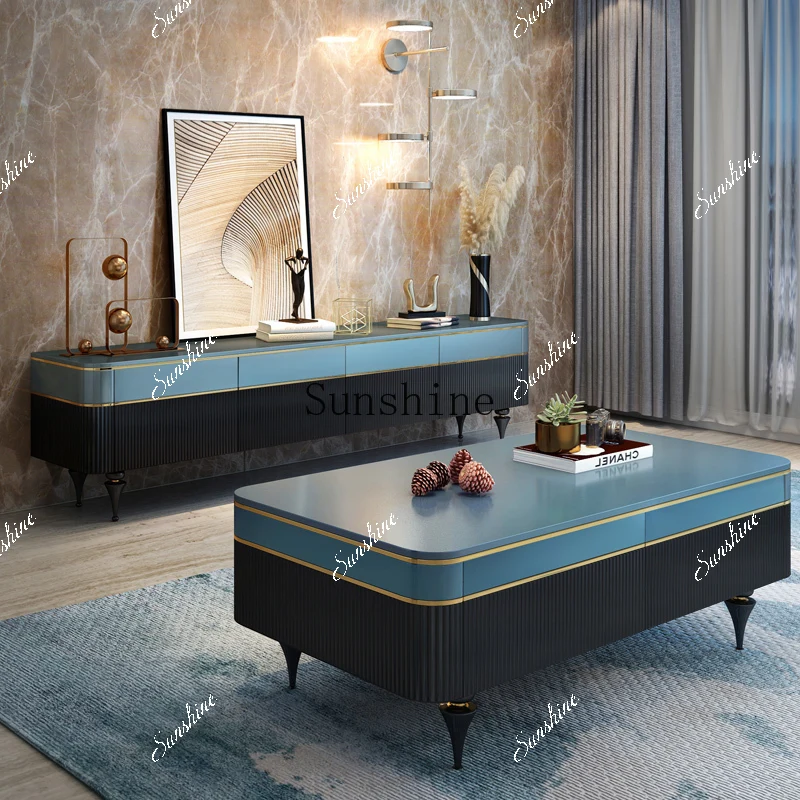 

Italian light luxury villa living room can be customized modern simple four coffee table FT