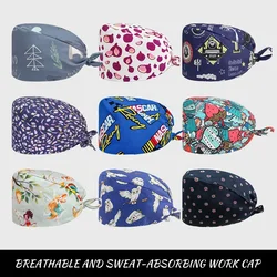 Printed multicolor surgical cap Nurse's Laboratory Dental Clinic Medical School Spa Clinical Beauty Scrub