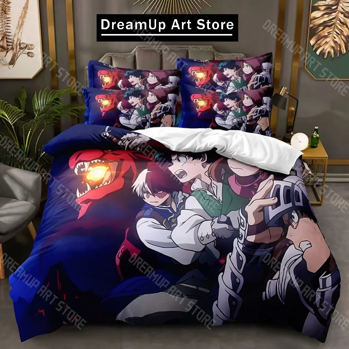 

Модный комплект постельного белья My Hero Academia с 3D принтом для мальчиков и девочек, пододеяльник King Size, наволочка, кровать для мальчиков и взрослых, спальня