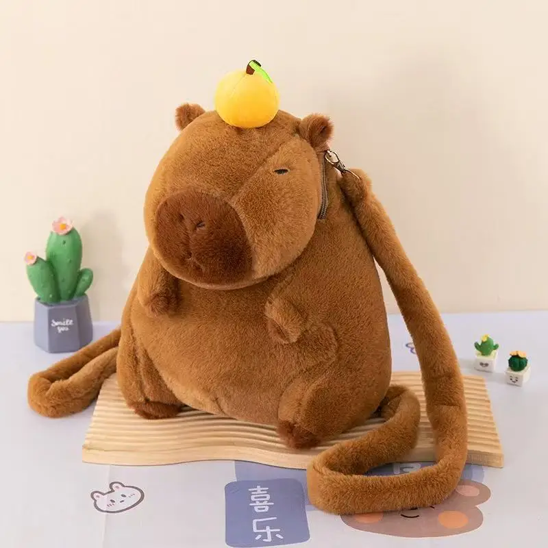 Cute Soft Plush Capybara Backpack Girl Fashionable Crossbody Bag for Women Kawaii Shoulder Bag for Children Gifts for Girlfriend