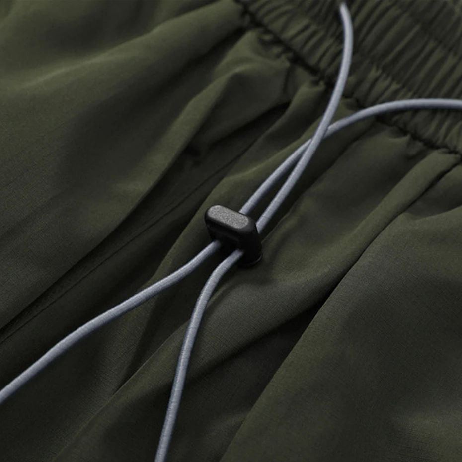 Summer Cargo Shorts Men Elastic Waist Shorts Black Fashion Casual Short Pants Male