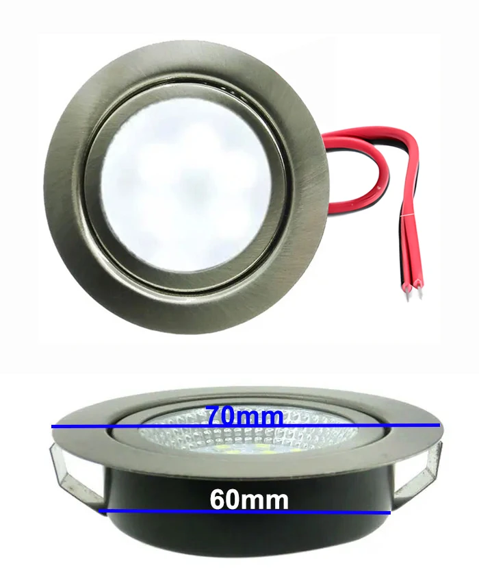 Imagem -02 - Luz Led Embutida para Caravana Trailer Campista Motorhome Teto Downlight Lâmpada de Halogênio Equivalente 70 mm dc 12v 3w 2in em 2in 2in 15w