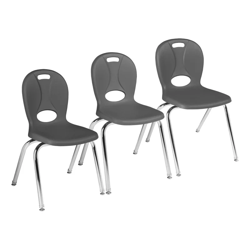 (UUX) Schulstühle der Structure-Serie für Klassenzimmer, 18" Sitzhöhe, Graphit, 4er-Pack UQ