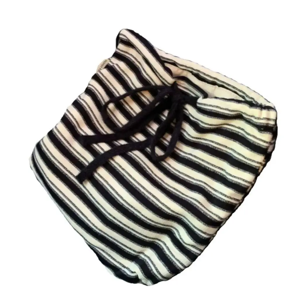 High Quality Leisure Striped Backpack Simple Color Contrast Drawstring Backpack Soft Large Capacity Shoulder Bag Travel