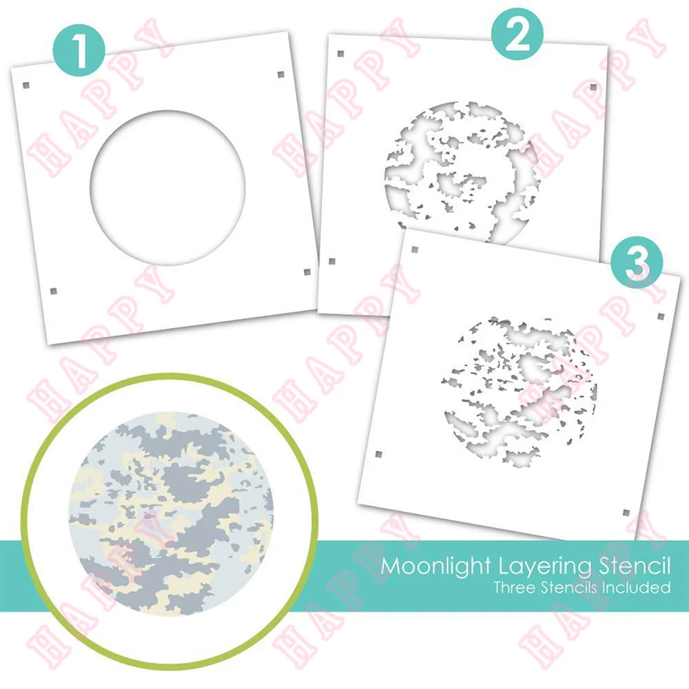 

New Moonlight Layering Stencil For Scrapbook Diary Decoration Paper Craft Photo Album Embossing Template Diy Greet Card Handmade