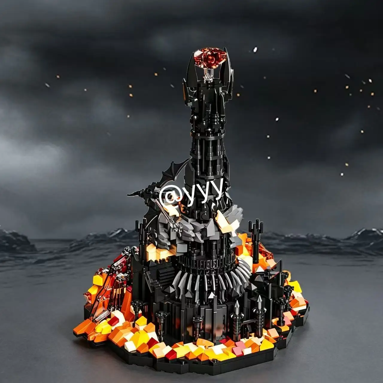 

New/1405PCS Black Barad-Dur Tower Building Blocks, STEM Toy, Birthday Christmas Gift for Boys Kids