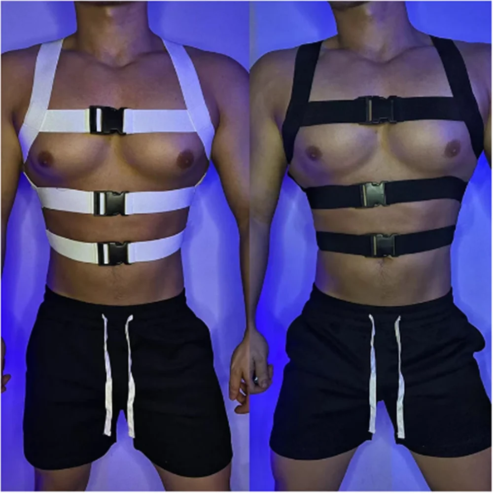 

Sexy Jazz Dance Costume For Male Nightclub Gogo Dancer Outfit Muscle Men Sexy Chest Strap Shorts Suit Bar Pole Dancewear