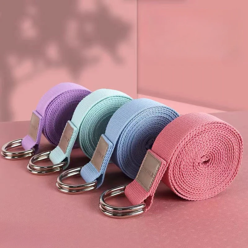 180cm 250cm 320cm Sport Yoga Strap Durable Cotton Exercise Straps Adjustable D-ring Buckle Yoga Belts For Yoga Stretching Pilate