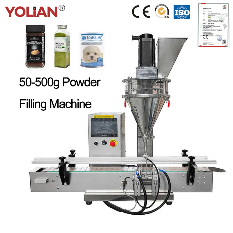 DF-BS 50g-500g Automatic Powder Filling Machine with Weighing Auger Filler for Coffee Flour Spice Cocoa | Desktop Use