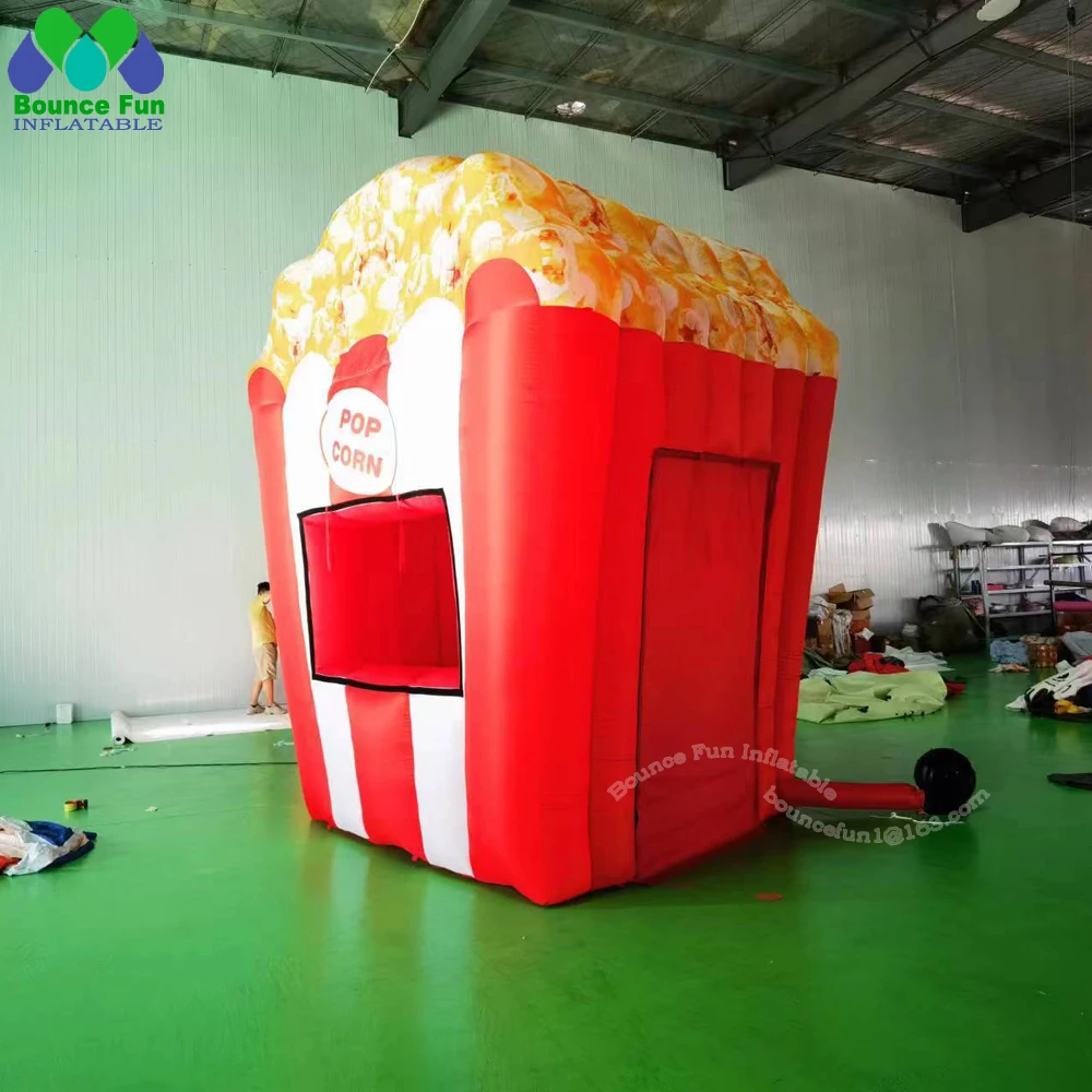 Hilo inflable gigante de 3x3x4m, soporte para palomitas de maíz, tienda de carnaval, tienda hinchable, tienda de comida para promoción