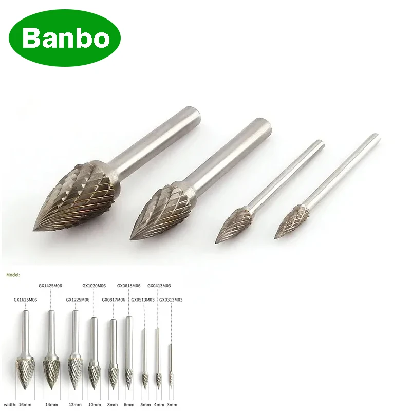 

Alloy Rotary Tungsten Steel 1pcs Sharp Corn Hard Metal Milling Cutter Wood Carving Grinding Head G-Shaped Tip