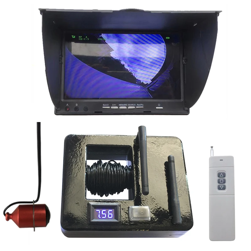 Real-Time Camera Sonar 7inch Screen 500M Underwater Fishing Finder with Camera for Bait boat