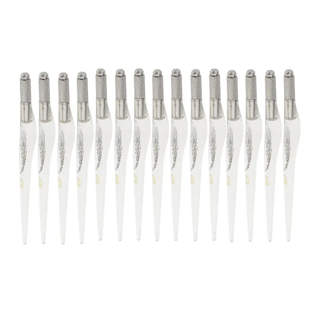 

Перманентный инструмент для бровей, 15 шт., ручная ручка для микроблейдинга, ручка для художественного макияжа, дизайнерская ручка для татуировки бровей, материал для практики, комплект