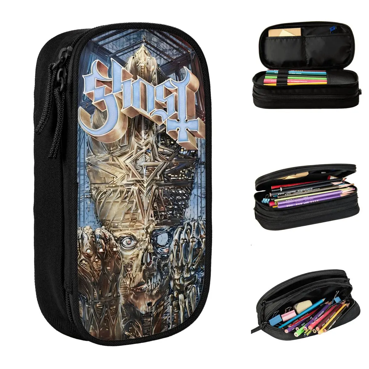 

Ghost Band Rock Metal Music Pencil Cases Pen Bags Kids Big Capacity Office Gifts Pencilcases