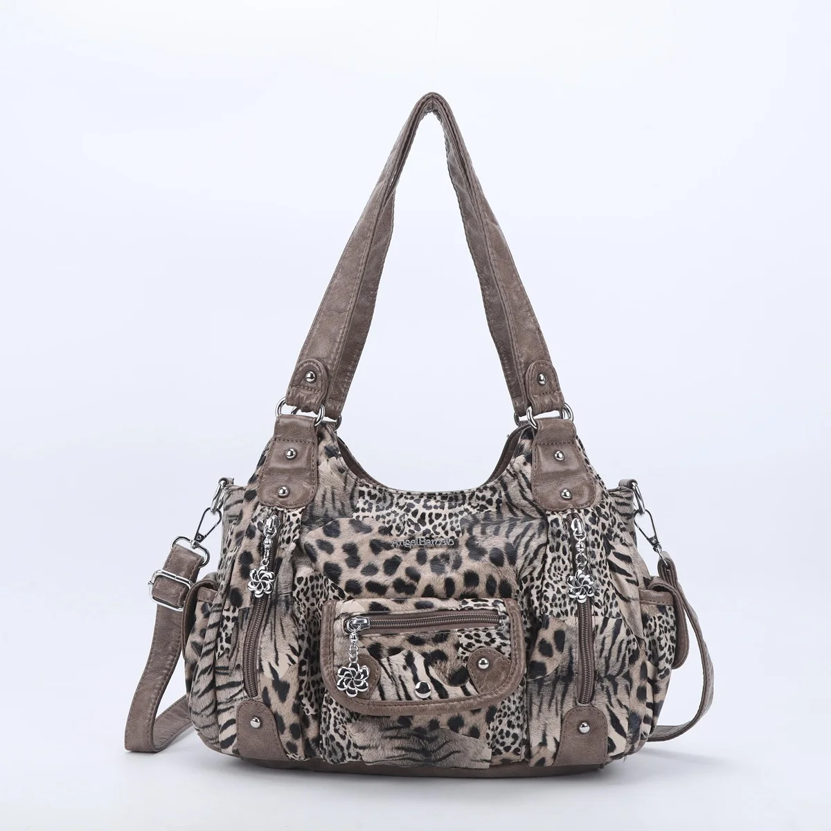 

Bag Women Handbags Leopard Satchel Top-handle Vintage PU Shoulder Bag Dumpling Pack Multi-pockets Shoulder Bags Wellet