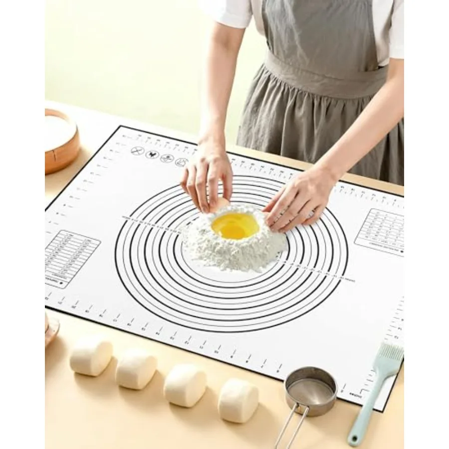 

Silicone Pastry Mat with Measurements, 28" x 20" Extra Large Silicone Baking Mat, Non-slip Pastry Rolling Sourdough Baking Mat,