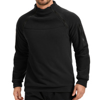 Men's Polar Fleece Sweatshirt Autumn Winter Warm Stylish Double Zipper Stand Collar Casual Solid Color Cozy Male Sweatshirts