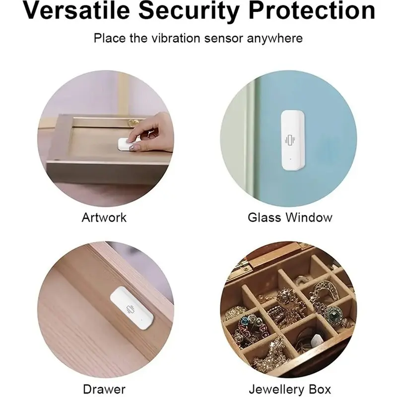 BTLIFE-Real-Time Tuya Wifi Smart Vibration Sensor Home Security Protection Remote Shock Alarm Smart Life App History Record