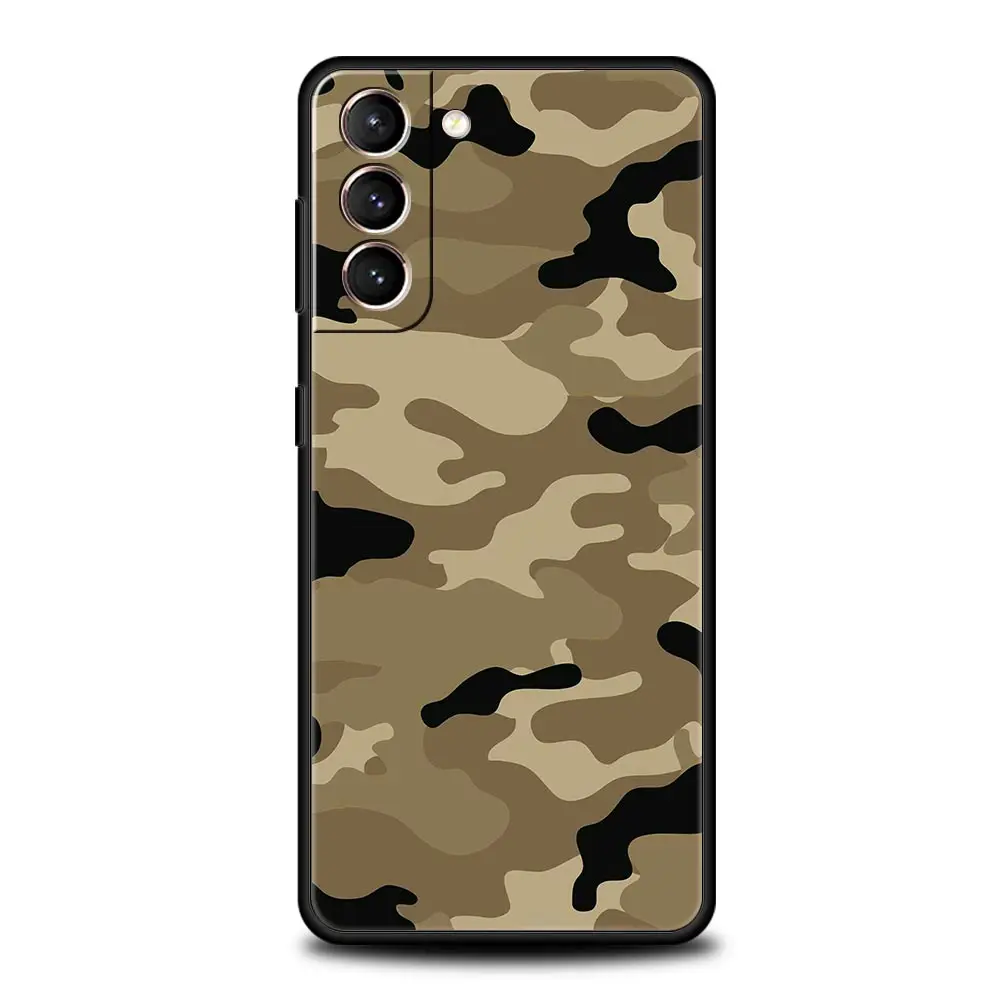 Camouflage Camo Military Army Phone Case For Samsung Galaxy S24 S23 S22 S20 Ultra S21 FE 5G S10 S9 Plus S10E Soft Silicone Cover