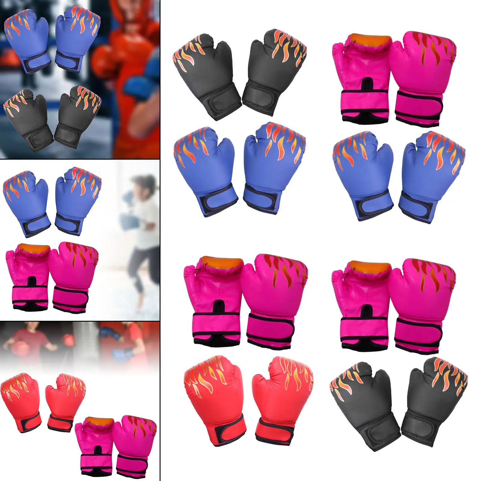 

2 пары детских тренировочных боксерских перчаток, тяжелые перчатки для мешков, перчатки для бокса, спарринговые перчатки для фитнеса, дома, тренажерного зала, ММА, детские тренировки