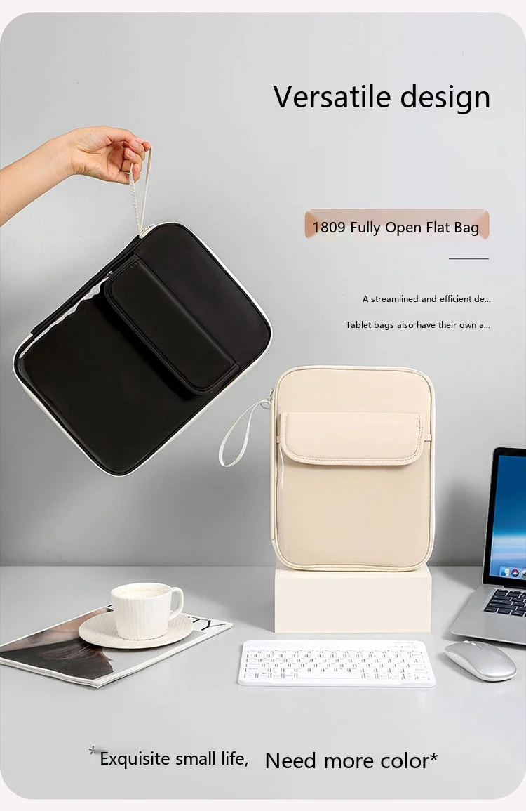 Elegante Tablet-Hülle 11-13 Zoll PU-Schutztasche für iPad mit Plüschfutter – Detail 2
