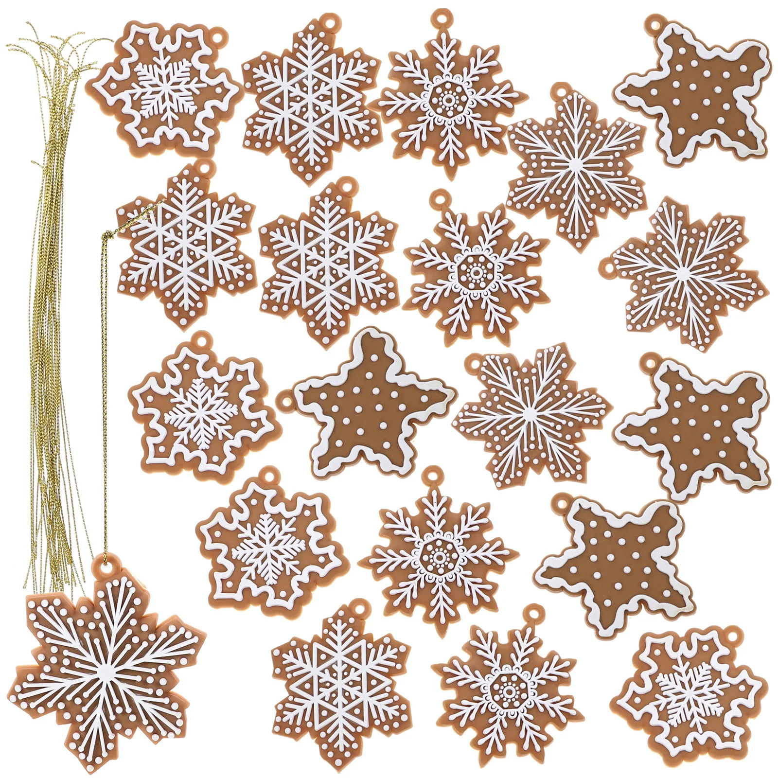 

20Pcs Christmas Tree Hanging Snowflake Pendant Xmas Party Decorations Xmas Ornaments Home Garden Decor