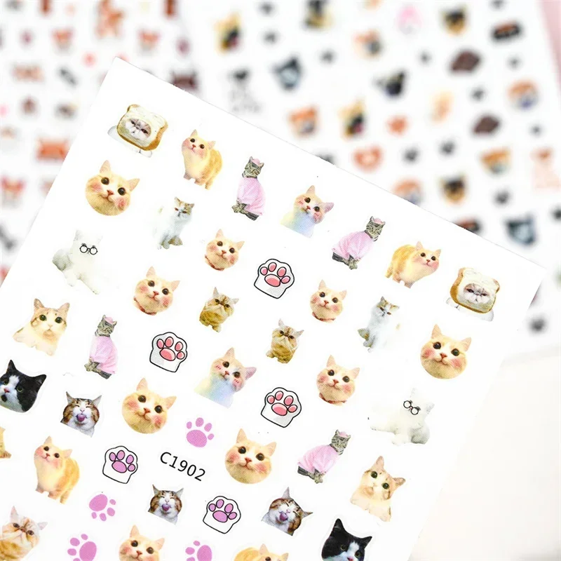 Lovely Cat 3D Nail Art Sticker Cartoon Corgi Shiba Inu Nail Decals DIY for Nail Art Decoration Manicure Accessories