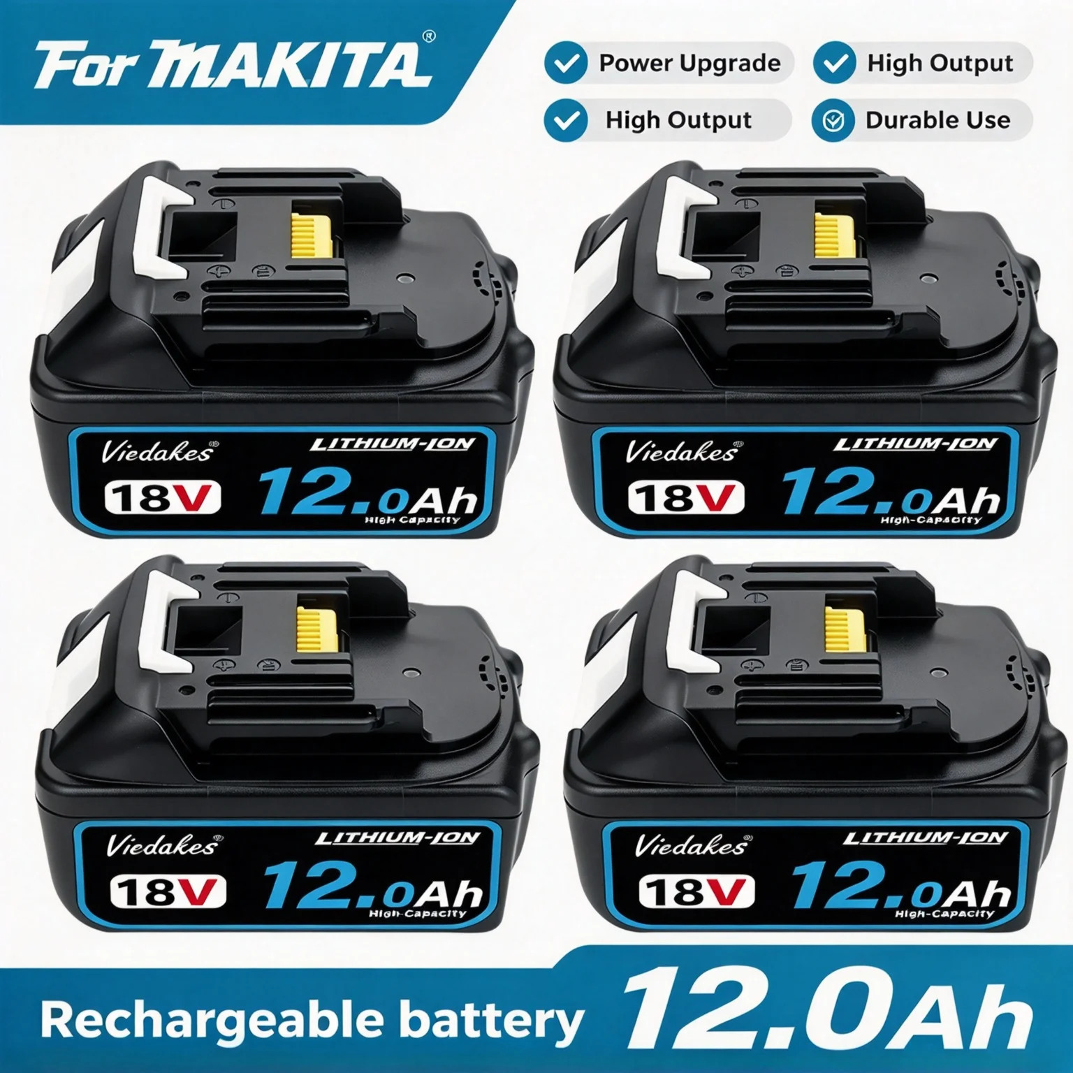 100% Original For Makita 18V Battery，18V 12.0Ah LXT Series Lithium Battery BL1860B, BL1850, BL1840, BL1830, BL1815 Fast Delivery