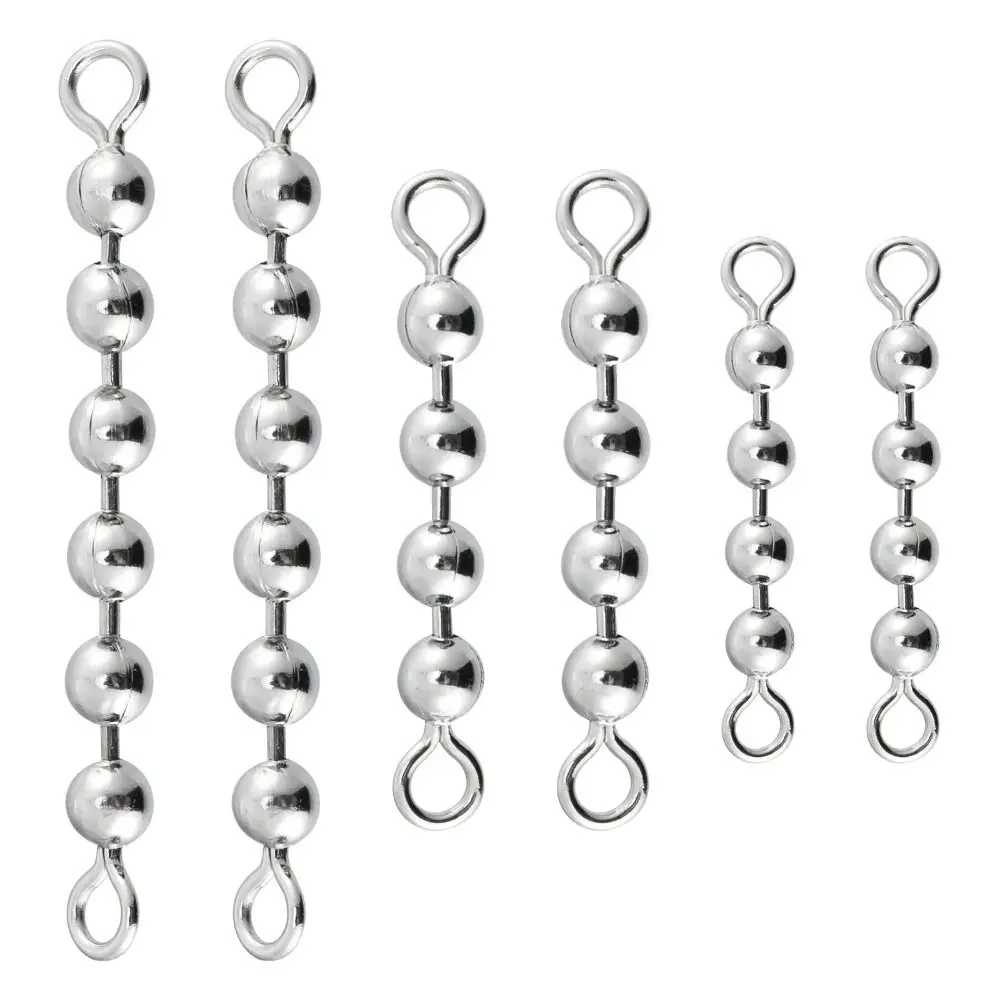 5pcs Bead Fishing Bead Chain Swivel Eight-figure Ring Stainless Steel Fishing Rolling Bead Chain Connector Not Easily Detached