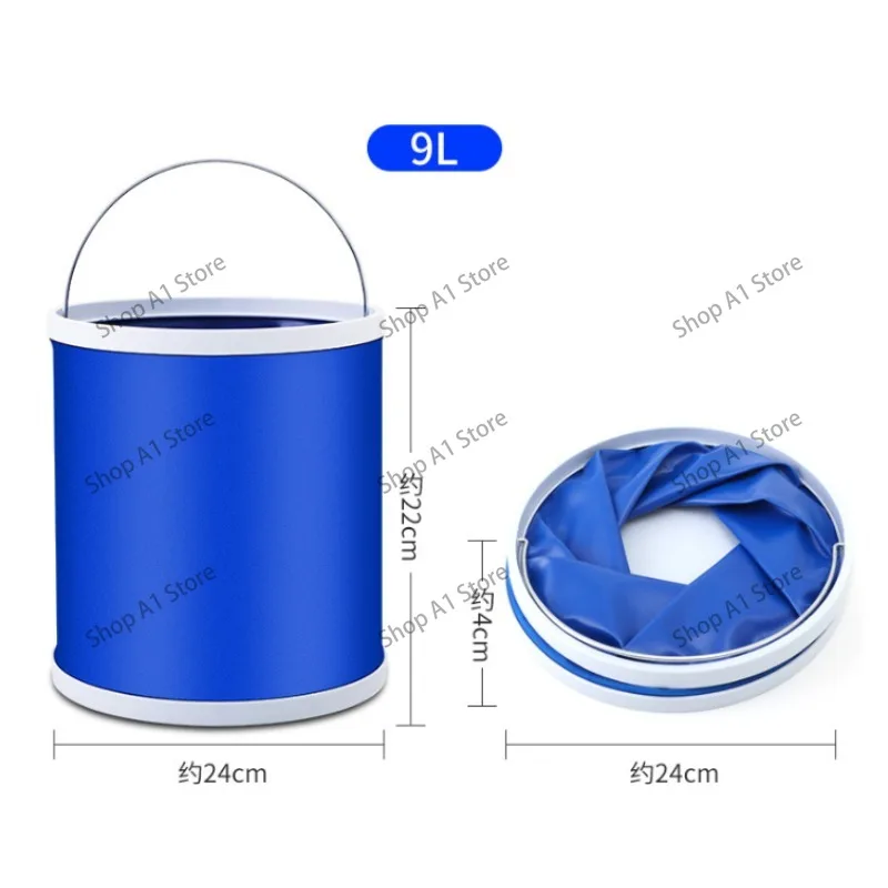 Portable Collapsible Oxford Cloth Bucket, Multifunctional Folding Water Pail for Car Washing, Fishing, Home & Outdoor Activities