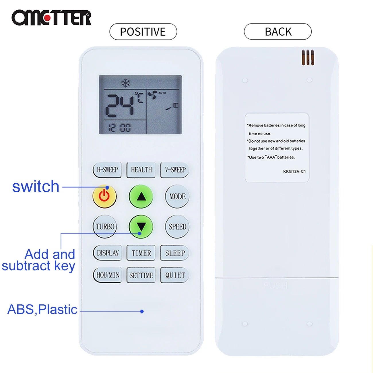 KKG12A-C1 is Suitable For Changhong Air Conditioner Sensitive Remote Control