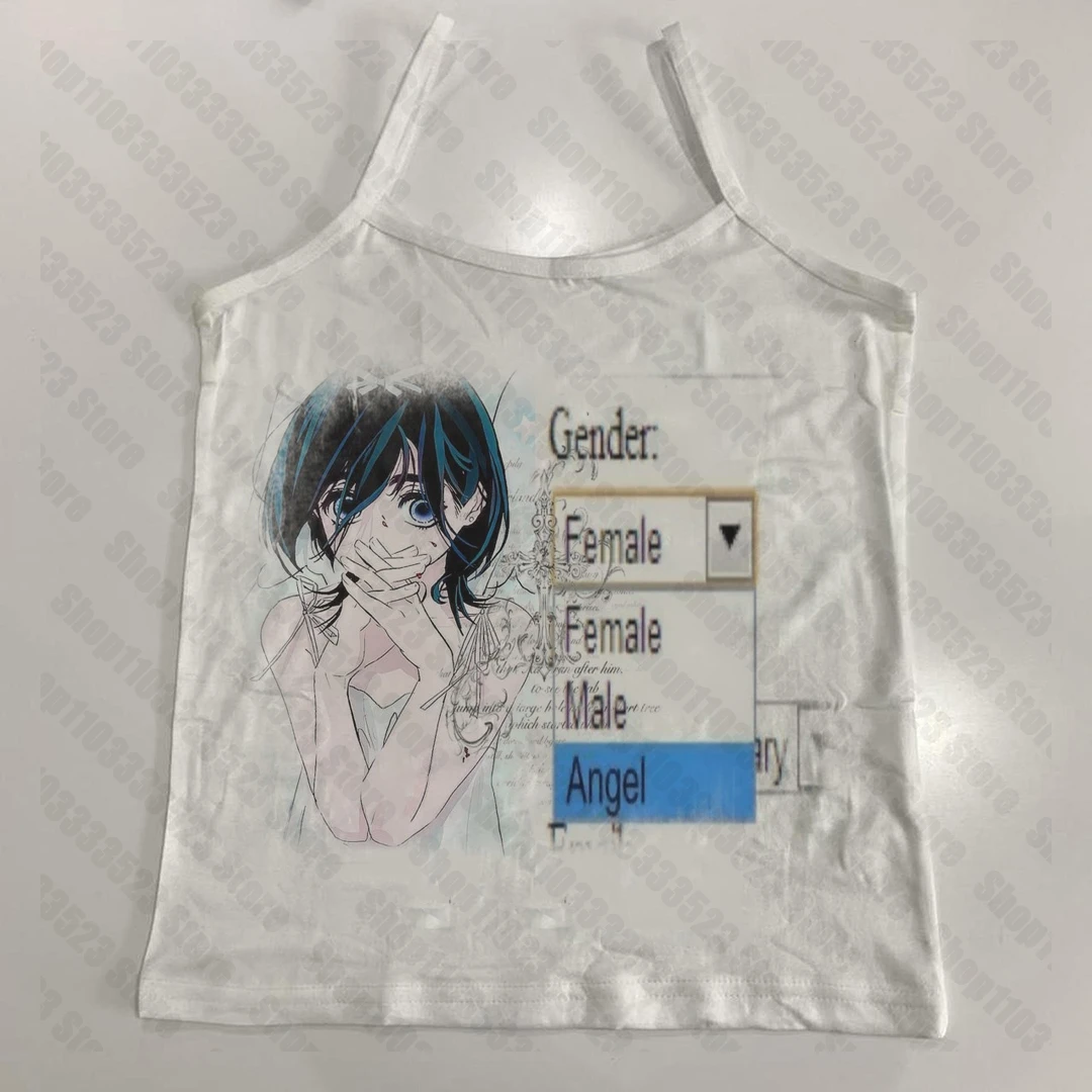 Gothic Retro graphics Slim Baby Tank Harajuku Casual Tank Tops Summer Y2k Style Women Clothes Emo girls Sexy Vest 2000s Y2k Vest