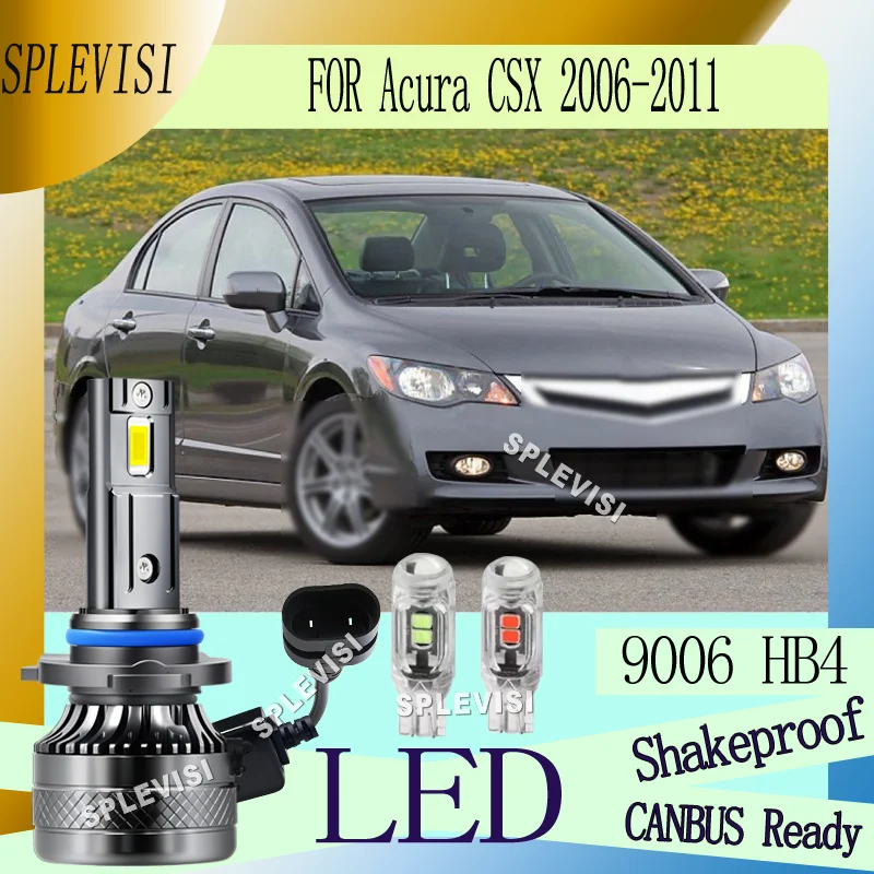 

Enhanced Night Vision Long Lasting Double ball bearing fan LED Headlight Low Beam For Acura CSX 2006 2007 2008 2009 2010 2011