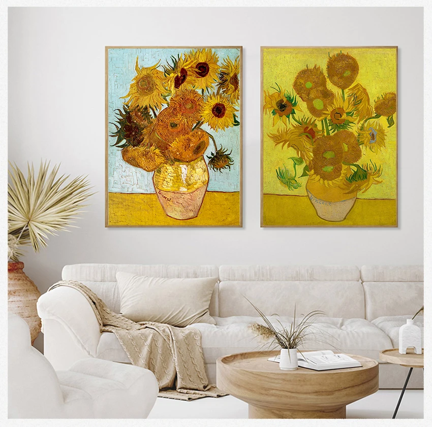 A4 A3 A2 Canvas Art Print Poster Picture Wall House Decoration Murals  Van Gogh Oil Painting Works Sunflower Apricot Abstract