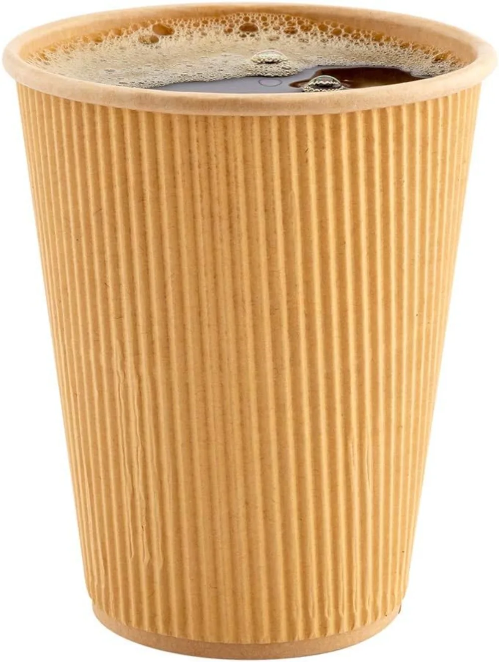 Kraft  12 OZ Disposable Coffee Cups - 500 CT Hot Drink Cup, Ripple Wall: No Sleeve Needed, Perfect for Cafes and Offices