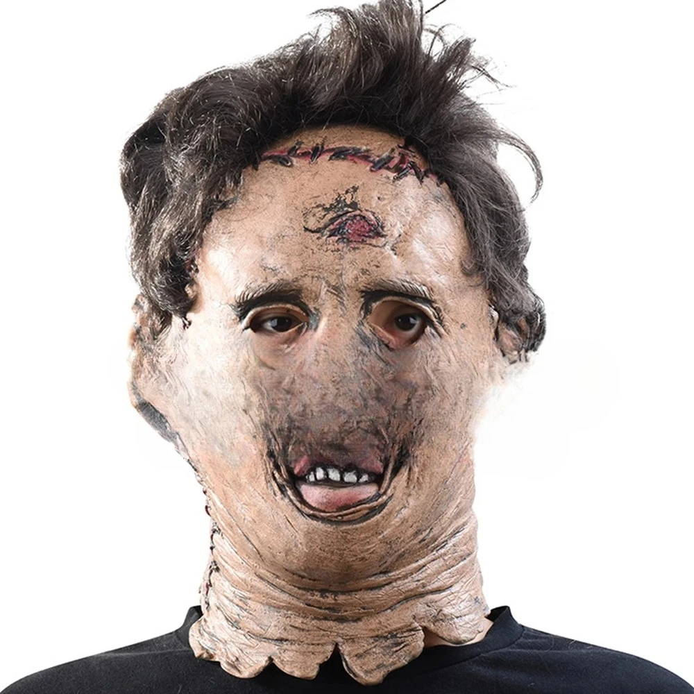 

Техасская резня бензопилой, кожаная маска для лица, Хэллоуин, ужасы, нарядное платье, вечерние, косплей, латексные маски, вечеринка на Хэллоуин, латексная шаровая маска