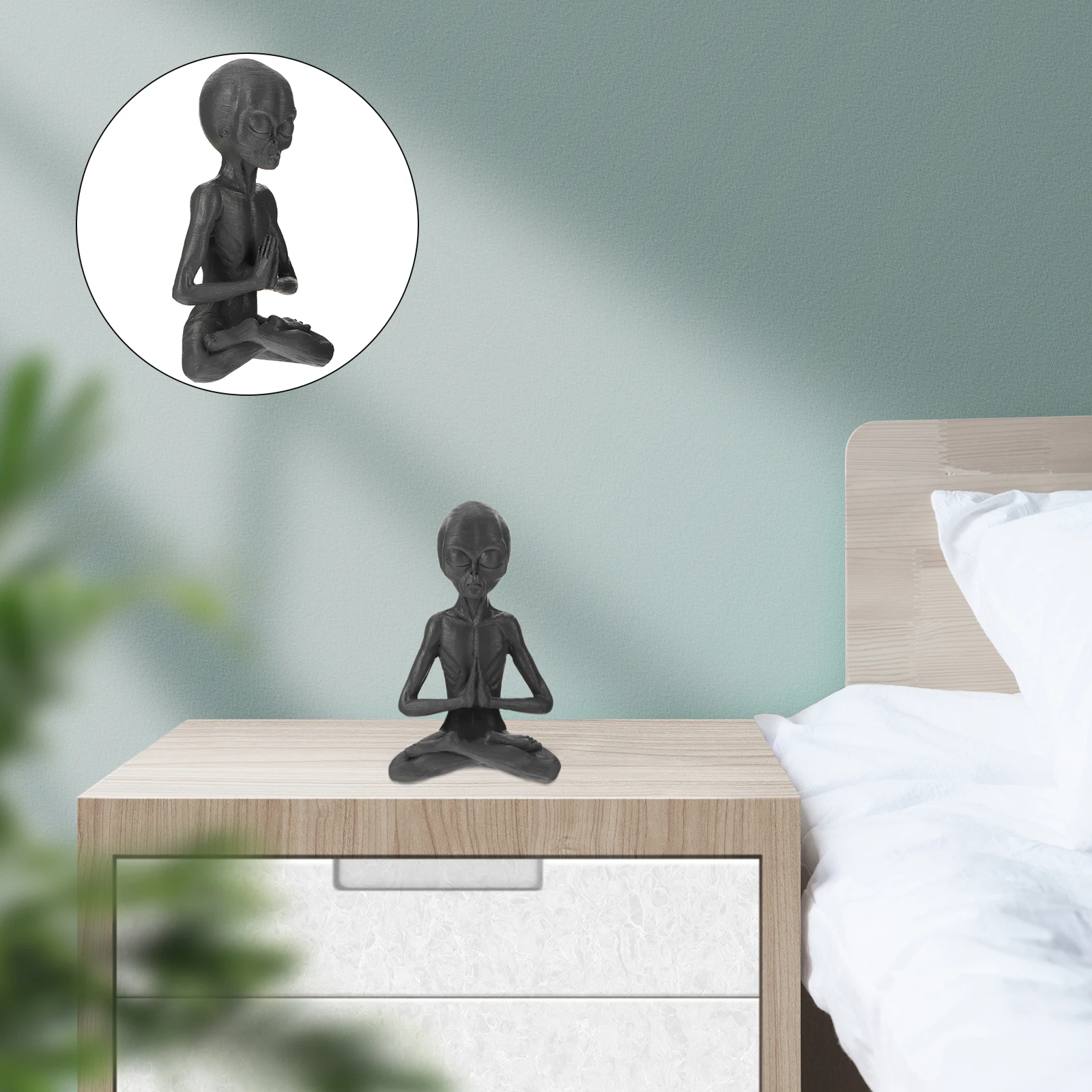 

Meditation Adornment Fine Craftsmanship Stable Not Easy to Knock Over Decor Statue Meditation Garden Ornament