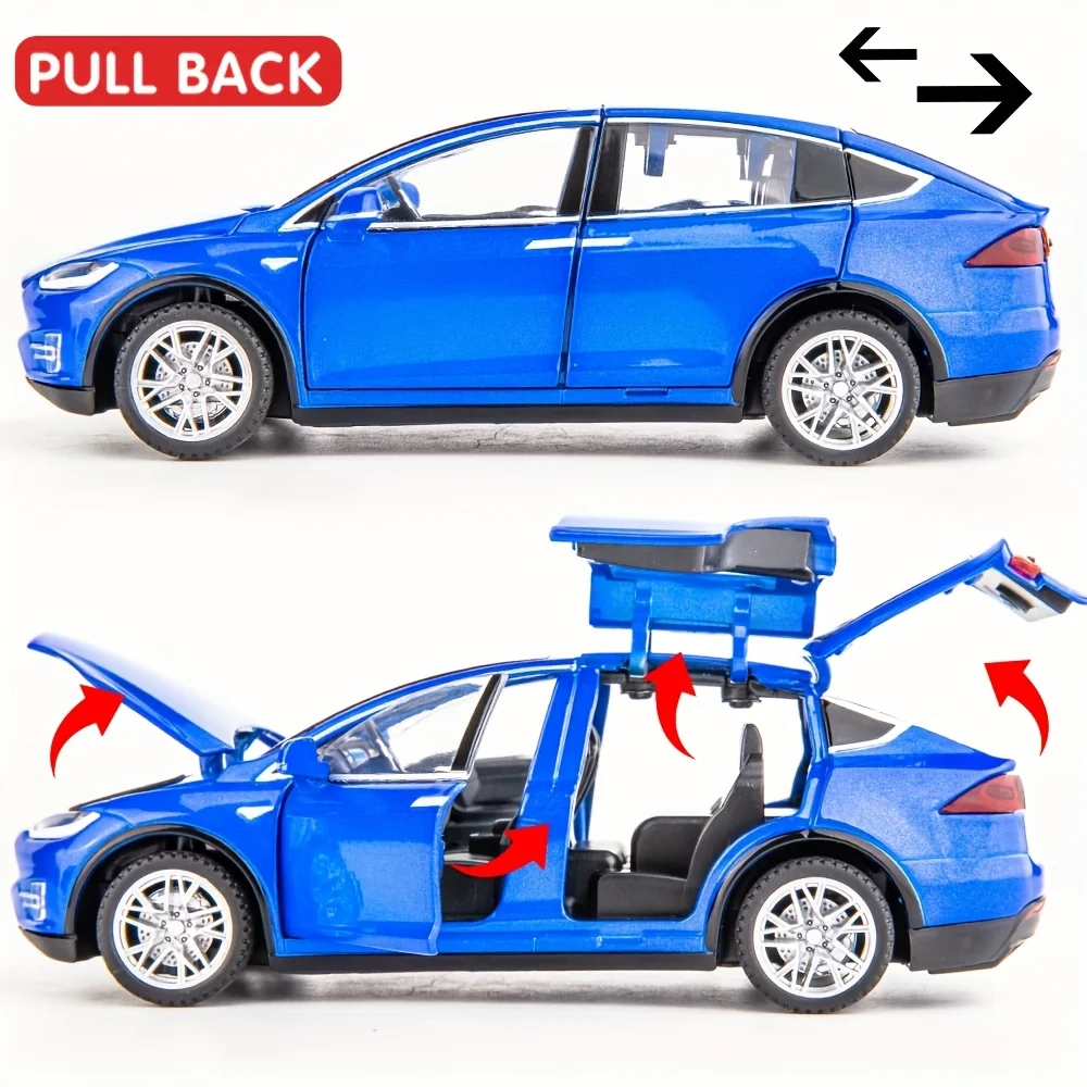 

Масштаб 1:32, имитация электромобиля из сплава новой энергии, модель автомобиля со звуком и светом, украшение автомобиля, коллекционная фигурка автомобиля, детский фестиваль/подарок на день рождения, игрушечный автомобиль
