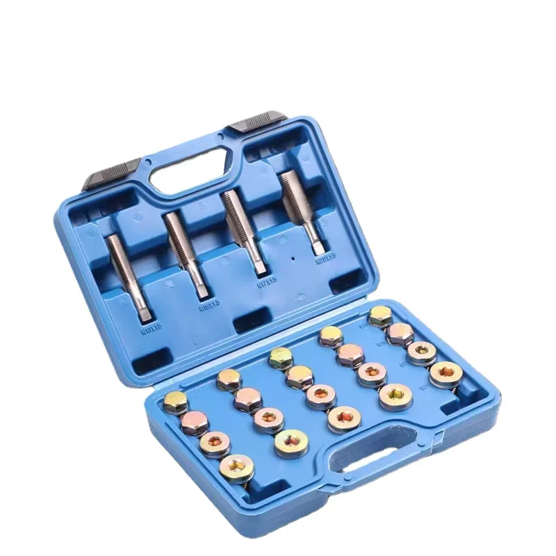 64pc Top Quality Oil Drain Plug Sump Bolt Thread Repair Kit M13 - M20 Tap oil pan thread repair tool set Auto repair tool