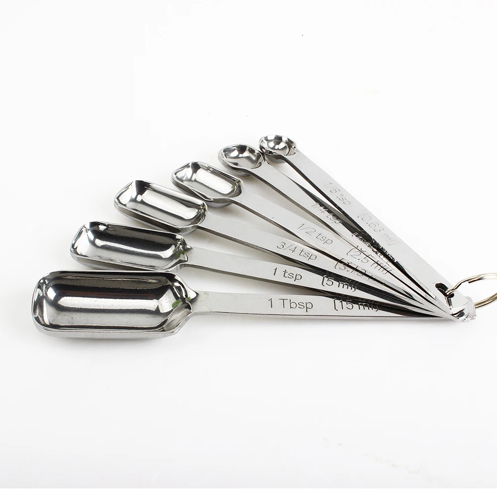 

Promotional stainless steel spoon set handle measuring spoon 6 piece set