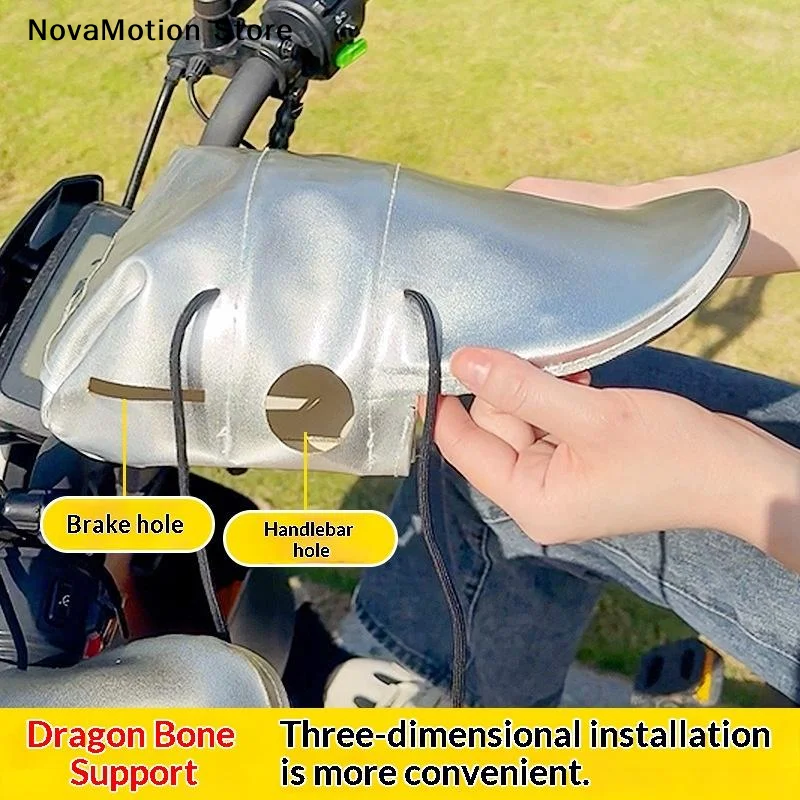[NM]Silver Coated Leather Handlebar Gloves Sunproof Waterproof 3D Support For Scooter Bicycle Motorcycle Summer Riding[NM]