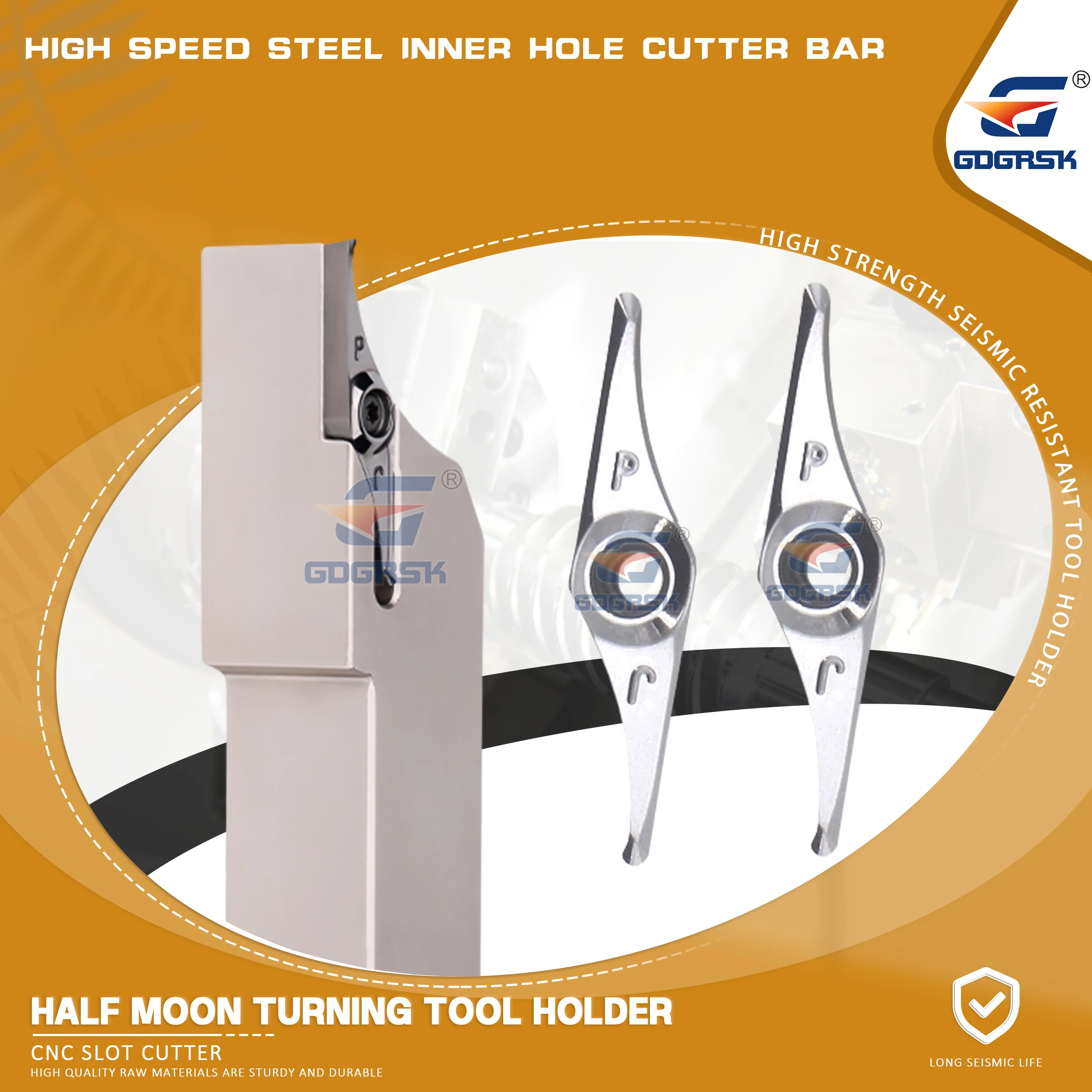 

Half Moon Turning Tool Holder SJJPR1616K16 Cutter Rod VCGX18T308-PJ/DM SJJPR Series Single-edged Double-edged Bending Moon Blade