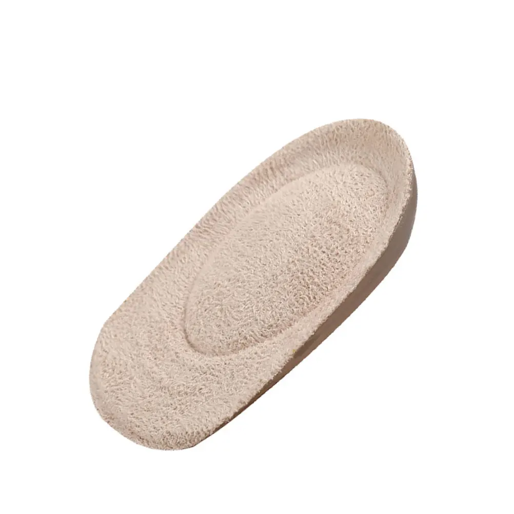 1 زوج منصات جل نصف وسائد الأحذية للنساء السيدات الكاكي حجم L أداة العناية بالقدم كعب دعم وسائد الكعب الدافئة #4