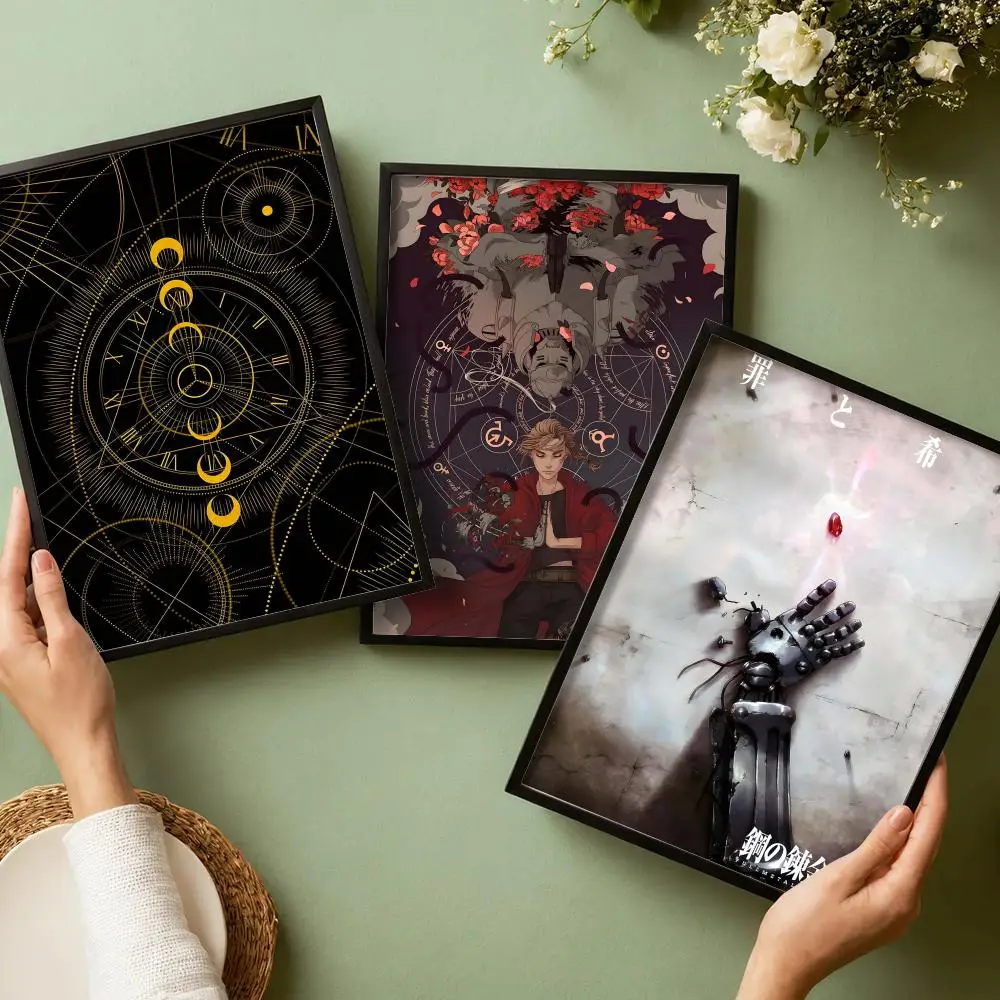 Full Metal A-Alchemist Poster Stickers HD Painting Self-Adhesive Art for Bedroom Living Room Home Decor Modern Wall Decals Gift