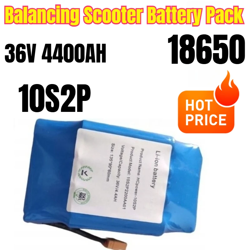 

36V 4400AH 10S2P 18650 Balancing Scooter Battery Pack